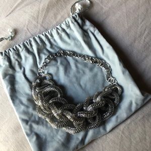 Silver statement necklace